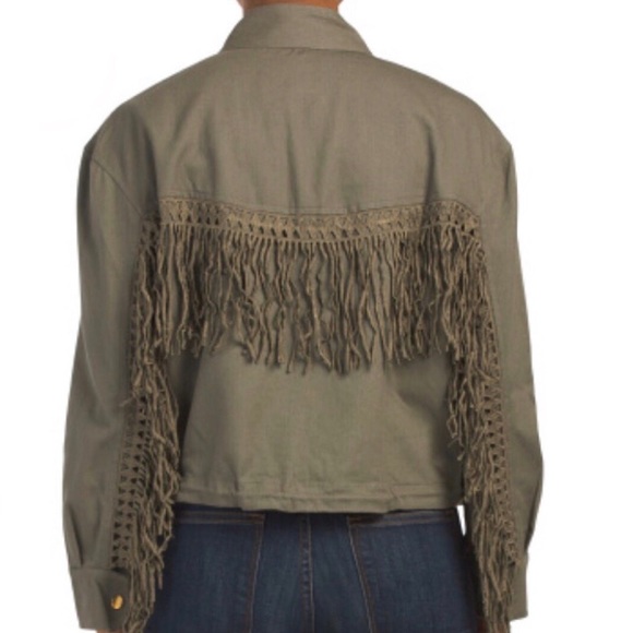 Khaki Fringe Jacket - Picture 2 of 2